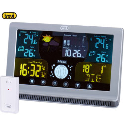 TREVI ME 3P70 RC brezžična vremenska postaja, stenska / namizna, čas, vreme, temperatura, vlažnost, tlak, zunanji senzor TREVI ME 3P70 RC brezžična vremenska postaja, stenska / namizna, čas, vreme, temperatura, vlažnost, tlak, zunanji senzor