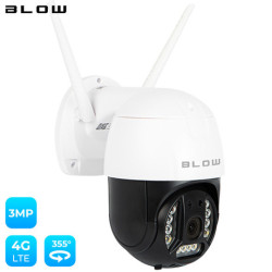 IP kamera BLOW H-343, 4G-LTE, PTZ vrtljiva, Super HD 3MP, IR nočno snemanje, senzor gibanja, aplikacija, bela IP kamera BLOW H-343, 4G-LTE, PTZ vrtljiva, Super HD 3MP, IR nočno snemanje, senzor gibanja, aplikacija, bela