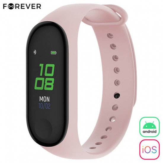 FOREVER pametna zapestnica FITBAND SB-50, Bluetooth 5.0, aplikacija, vodoodporna IP65, svetlo roza (Sand Pink) FOREVER pametna zapestnica FITBAND SB-50, Bluetooth 5.0, aplikacija, vodoodporna IP65, svetlo roza (Sand Pink)