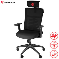 GENESIS ASTAT 200 gaming / pisarniški stol, ergonomski, tehnologija PureFlow™, konstrukcija ExoBase™, CareGlide™, nastavljiva višina / naklon, črn GENESIS ASTAT 200 gaming / pisarniški stol, ergonomski, tehnologija PureFlow™, konstrukcija ExoBase™, CareGlide™, nastavljiva višina / naklon, črn