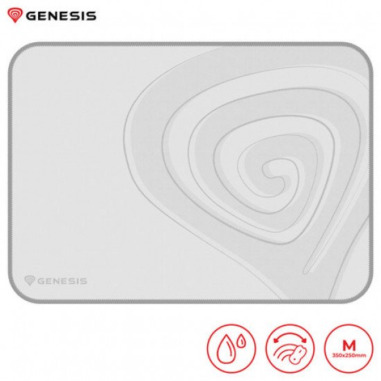 GENESIS gaming podloga CARBON 400 M LOGO, vodoodporna, gladka površina, zaščiteni robovi, protizdrsna, 350x250 mm, bela GENESIS gaming podloga CARBON 400 M LOGO, vodoodporna, gladka površina, zaščiteni robovi, protizdrsna, 350x250 mm, bela