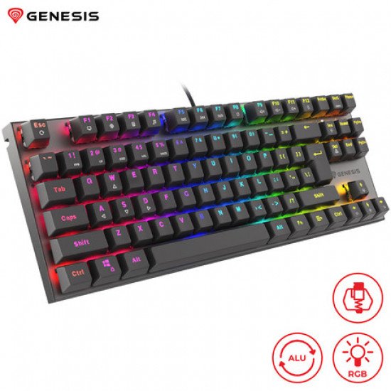 GENESIS THOR 303 TKL gaming tipkovnica, mehanska, RGB LED osvetlitev, Anti-Ghosting, F1 - F12, aplikacija, črna GENESIS THOR 303 TKL gaming tipkovnica, mehanska, RGB LED osvetlitev, Anti-Ghosting, F1 - F12, aplikacija, črna