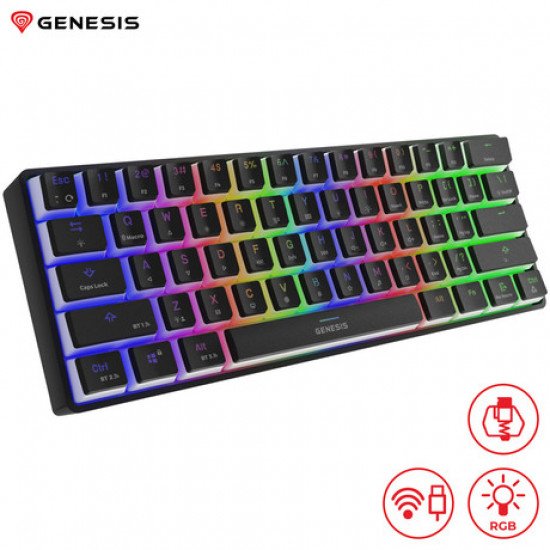 GENESIS THOR 660 gaming tipkovnica, mehanska, žična USB Type-C / brezžična Bluetooth, RGB LED osvetlitev, Anti-Ghosting, F1 - F12, aplikacija, črna GENESIS THOR 660 gaming tipkovnica, mehanska, žična USB Type-C / brezžična Bluetooth, RGB LED osvetlitev, Anti-Ghosting, F1 - F12, aplikacija, črna