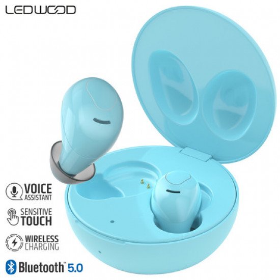 LEDWOOD LUNA brezžične slušalke, TWS, BT5.0, Voice, Touch, Brezžično polnjenje, modre LEDWOOD LUNA brezžične slušalke, TWS, BT5.0, Voice, Touch, Brezžično polnjenje, modre