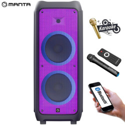 MANTA SPK5450 PHANTOM prenosni KARAOKE zvočnik, Bluetooth 5.0, 30.000W P.M.P.O., TWS, Equalizer, polnilna baterija, X-Bass, FM Radio, USB / microSD / AUX / MIC-in, črn MANTA SPK5450 PHANTOM prenosni KARAOKE zvočnik, Bluetooth 5.0, 30.000W P.M.P.O., TWS, Equalizer, polnilna baterija, X-Bass, FM Radio, USB / microSD / AUX / MIC-in, črn