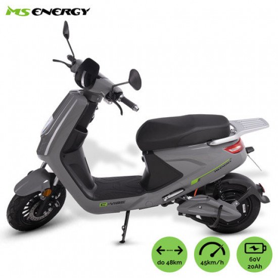 Električni motor/skuter MS ENERGY C-VIBE, 2000W, 45km/h, doseg 48km, LED osvetlitev, LCD zaslon, B kategorija, sivo črn Električni motor/skuter MS ENERGY C-VIBE, 2000W, 45km/h, doseg 48km, LED osvetlitev, LCD zaslon, B kategorija, sivo črn