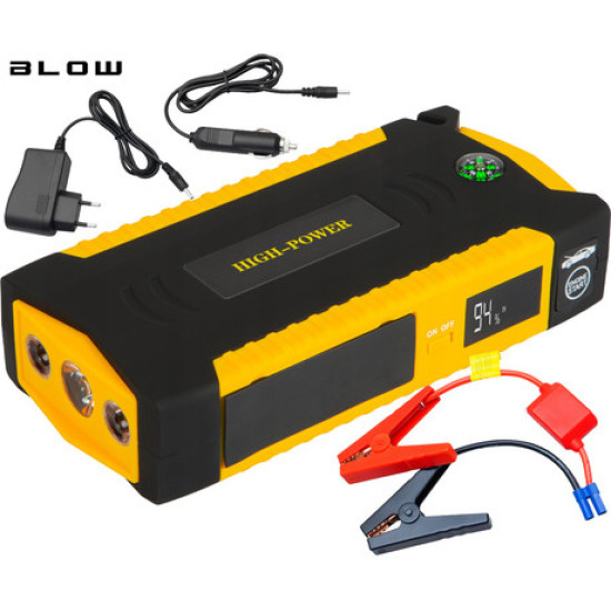 BLOW JS-19 zagonska baterija / jump starter, 16800mAh, powerbank, zaščita, varnostni dodatki, LED, 4x USB, kovček