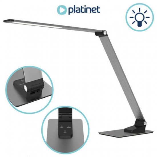 PLATINET PDL509 vrhunska namizna LED svetilka, delovanje na dotik, USB polnilec, nočna lučka, nastavljivo 2800-5700k, aluminij PLATINET PDL509 vrhunska namizna LED svetilka, delovanje na dotik, USB polnilec, nočna lučka, nastavljivo 2800-5700k, aluminij