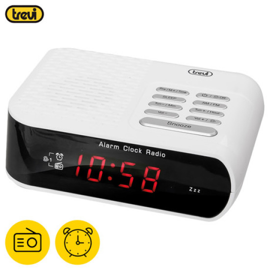 TREVI RC 827 Digital Radio alarm ura, FM Radio, Snooze, Sleep, bela TREVI RC 827 Digital Radio alarm ura, FM Radio, Snooze, Sleep, bela