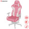 GENESIS NITRO 710 gaming stol, ergonomski, nastavljiva višina / naklon, 2D nasloni za roke, kolesa CareGlide™, roza bel