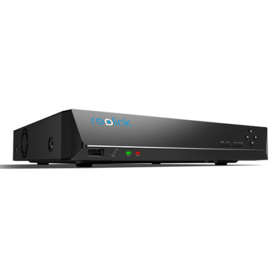 Snemalna enota Reolink RLN36, priklop do 36 kamer, 3x max. 16TB HDD disk, razširljiv spomin do 48TB, neprekinjeno snemanje, alarm, črna