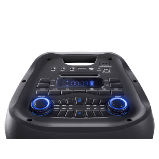 MANTA SPK5450 PHANTOM prenosni KARAOKE zvočnik, Bluetooth 5.0, 30.000W P.M.P.O., TWS, Equalizer, polnilna baterija, X-Bass, FM Radio, USB / microSD / AUX / MIC-in, črn