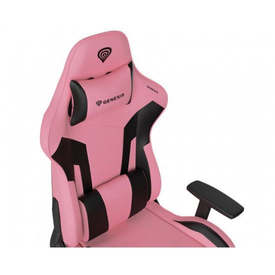 GENESIS NITRO 720 gaming stol, ergonomski, nastavljiva višina / naklon, 3D nasloni za roke, kolesa CareGlide™, roza črn GENESIS NITRO 720 gaming stol, ergonomski, nastavljiva višina / naklon, 3D nasloni za roke, kolesa CareGlide™, roza črn