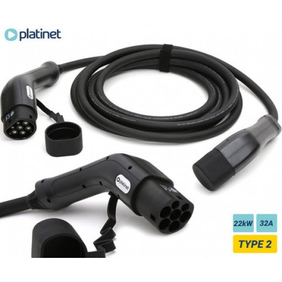 Platinet PEVC22KW5B prenosni EV polnilni kabel, 22kW, 5m, TYPE 2, za električna / hibridna vozila, torba, črn Platinet PEVC22KW5B prenosni EV polnilni kabel, 22kW, 5m, TYPE 2, za električna / hibridna vozila, torba, črn