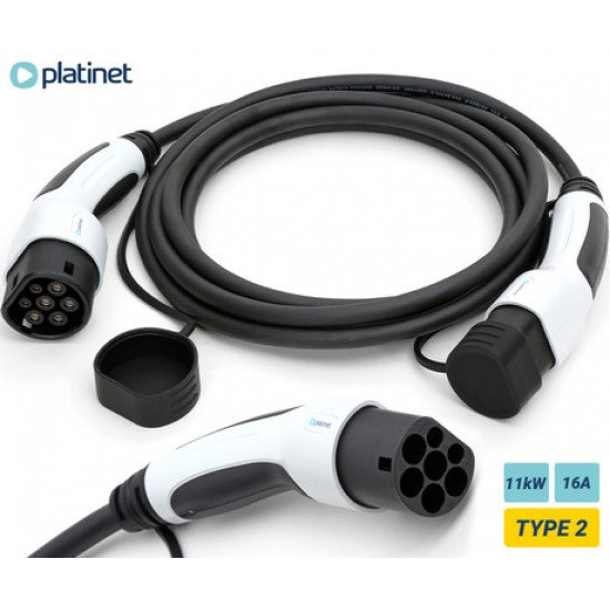Platinet PEVC11KW5B prenosni EV polnilni kabel, 11kW, 5m, TYPE 2, za električna / hibridna vozila, torba, črno-bel Platinet PEVC11KW5B prenosni EV polnilni kabel, 11kW, 5m, TYPE 2, za električna / hibridna vozila, torba, črno-bel