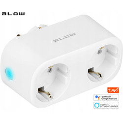 BLOW dvojna pametna WiFi električna vtičnica, 3600W, 16A, aplikacija, Android + iOS, bela BLOW dvojna pametna WiFi električna vtičnica, 3600W, 16A, aplikacija, Android + iOS, bela