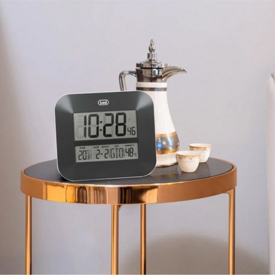 TREVI OM 3520 D digitalna ura, stenska / namizna, čas, datum, temperatura, vlažnost, črna TREVI OM 3520 D digitalna ura, stenska / namizna, čas, datum, temperatura, vlažnost, črna