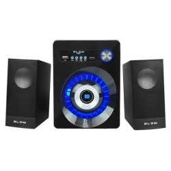 BLOW računalniški zvočniki MS-27, 2.1 Stereo, USB, microSD, Bluetooth, Radio FM, LED osvetlitev, črni BLOW računalniški zvočniki MS-27, 2.1 Stereo, USB, microSD, Bluetooth, Radio FM, LED osvetlitev, črni