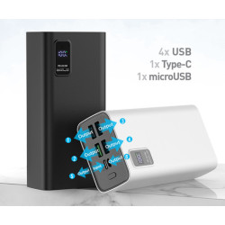 Power Bank PLATINET 30.000mAh, Li-Polymer, Quick Charge 3.0, Power Delivery 3.0, LED prikazovalnik, Type-C, črna Power Bank PLATINET 30.000mAh, Li-Polymer, Quick Charge 3.0, Power Delivery 3.0, LED prikazovalnik, Type-C, črna
