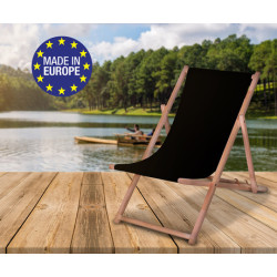 Ležalnik leseni, lahek in maximalno zložljiv, 3 stopnje nastavitve, MADE IN EU, črne barve Ležalnik leseni, lahek in maximalno zložljiv, 3 stopnje nastavitve, MADE IN EU, črne barve