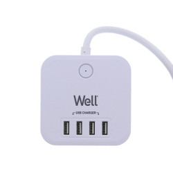 Prenapetostna zaščita EXTS-3S3M-USB4-WL, 3x vtičnica 230V + 4x USB, 16A, 3680W, 3m Prenapetostna zaščita EXTS-3S3M-USB4-WL, 3x vtičnica 230V + 4x USB, 16A, 3680W, 3m