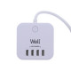 Prenapetostna zaščita EXTS-3S3M-USB4-WL, 3x vtičnica 230V + 4x USB, 16A, 3680W, 3m