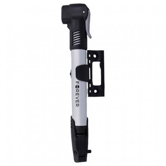 Kolesarska zračna tlačilka FOREVER PU-100, prenosna, montaža na kolo, ventil Schrader in Presta, do 70 PSI (4,8 bar), aluminij, črno-srebrna Kolesarska zračna tlačilka FOREVER PU-100, prenosna, montaža na kolo, ventil Schrader in Presta, do 70 PSI (4,8 bar), aluminij, črno-srebrna