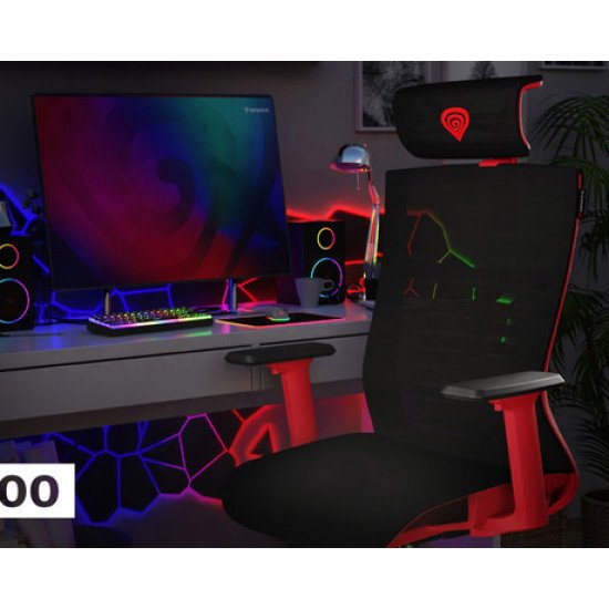 GENESIS ASTAT 700 gaming / pisarniški stol, ergonomski, tehnologija PureFlowPLUS™, konstrukcija ExoBase™, kolesa CareGlide™, nastavljiva višina / naklon, črn-rdeč GENESIS ASTAT 700 gaming / pisarniški stol, ergonomski, tehnologija PureFlowPLUS™, konstrukcija ExoBase™, kolesa CareGlide™, nastavljiva višina / naklon, črn-rdeč