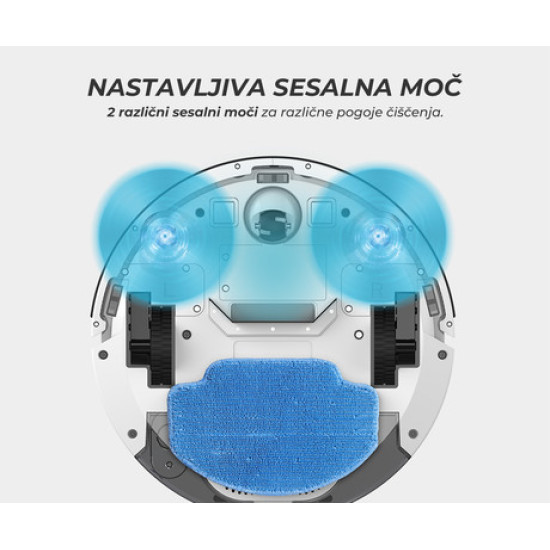 Robotski sesalnik MAMIBOT ProVac Titan 2, 3v1 hibrid (sesanje, pomivanje, pometanje), moč 1100 Pa, WiFi, daljinski upravljalnik, brezplačna aplikacija, bel