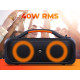 MANTA Boombox SPK216, Bluetooth 5.0, 40W RMS, TWS, polnilna baterija, RGB LED osvetlitev, IPX5 vodoodpornost, USB / AUX, Google Assistant & Siri, črn