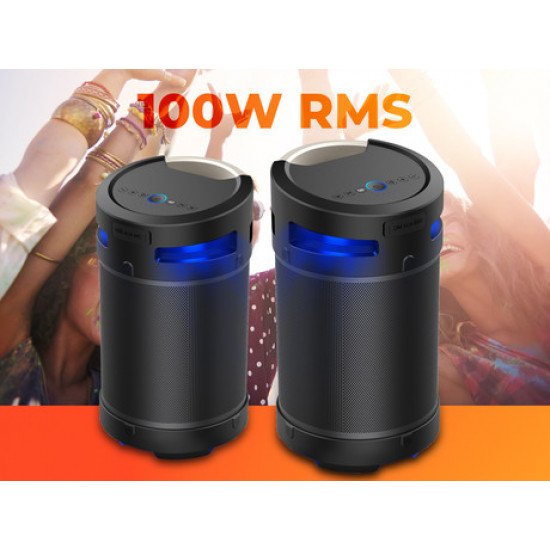 MANTA SPK5120 prenosni KARAOKE zvočnik, Bluetooth 5.0, 100W RMS, STEREO 360°, TWS, polnilna baterija, RGB LED osvetlitev, IPX5 vodoodpornost, FM Radio, USB / AUX / MIC-in, Google Assistant & Siri, črn MANTA SPK5120 prenosni KARAOKE zvočnik, Bluetooth 5.0, 100W RMS, STEREO 360°, TWS, polnilna baterija, RGB LED osvetlitev, IPX5 vodoodpornost, FM Radio, USB / AUX / MIC-in, Google Assistant & Siri, črn