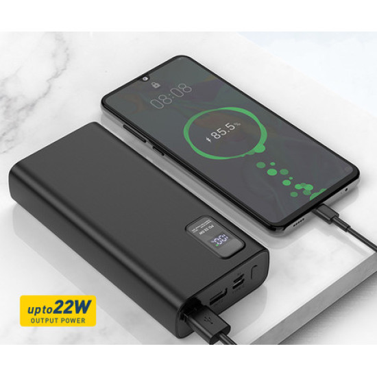 Power Bank PLATINET 20.000mAh, Li-Polymer, Quick Charge 3.0, Power Delivery 3.0, LED prikazovalnik, Type-C, črna Power Bank PLATINET 20.000mAh, Li-Polymer, Quick Charge 3.0, Power Delivery 3.0, LED prikazovalnik, Type-C, črna