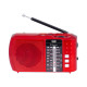 TREVI RA 7F20 Prenosni Radio FM/AW/SW, Bluetooth, MP3, USB/MicroSD, polnilna baterija, rdeč