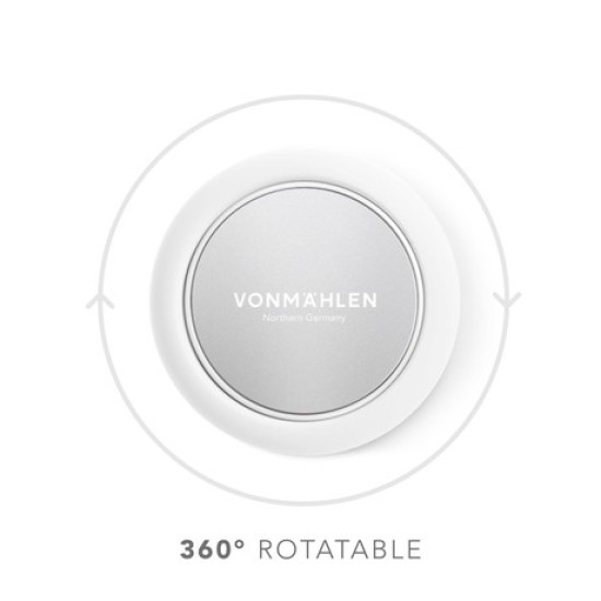 Vonmählen BACKFLIP® Signature univerzalno magnetno držalo / stojalo za telefon, silikon + aluminij, združljivo z vsemi telefoni, priložen magnetni nosilec, srebrno Vonmählen BACKFLIP® Signature univerzalno magnetno držalo / stojalo za telefon, silikon + aluminij, združljivo z vsemi telefoni, priložen magnetni nosilec, srebrno