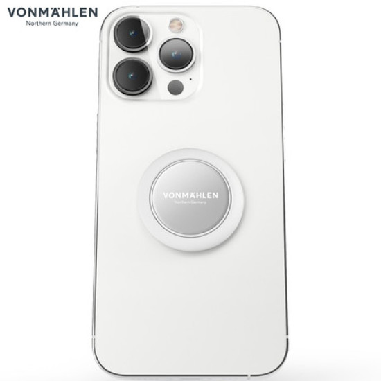 Vonmählen BACKFLIP® Signature univerzalno magnetno držalo / stojalo za telefon, silikon + aluminij, združljivo z vsemi telefoni, priložen magnetni nosilec, srebrno Vonmählen BACKFLIP® Signature univerzalno magnetno držalo / stojalo za telefon, silikon + aluminij, združljivo z vsemi telefoni, priložen magnetni nosilec, srebrno