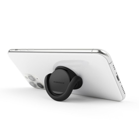 Vonmählen BACKFLIP® univerzalno magnetno držalo / stojalo za telefon, silikonsko, združljivo z vsemi telefoni, priložen magnetni nosilec, črno