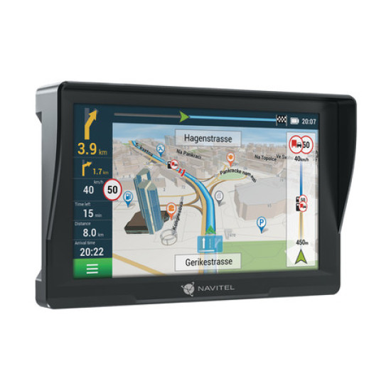 GPS navigacija NAVITEL E777 TRUCK, 7" zaslon, za tovorna vozila, baterija, 3D prikaz, informacije o vožnji, karte za celotno Evropo