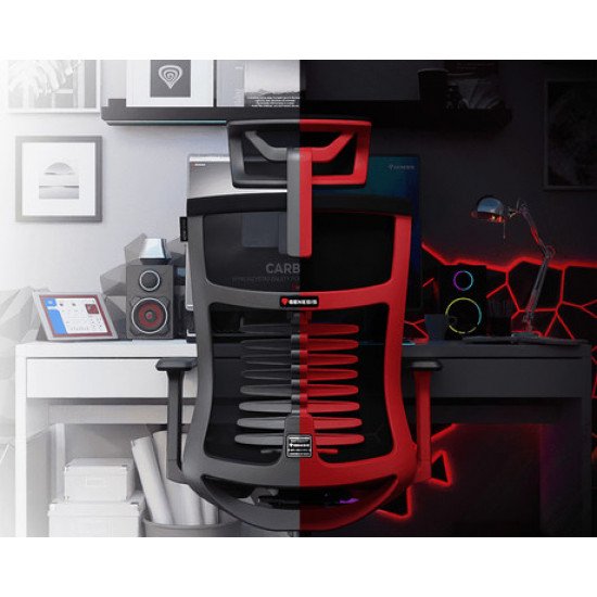 GENESIS ASTAT 700 gaming / pisarniški stol, ergonomski, tehnologija PureFlowPLUS™, konstrukcija ExoBase™, kolesa CareGlide™, nastavljiva višina / naklon, črn-rdeč GENESIS ASTAT 700 gaming / pisarniški stol, ergonomski, tehnologija PureFlowPLUS™, konstrukcija ExoBase™, kolesa CareGlide™, nastavljiva višina / naklon, črn-rdeč