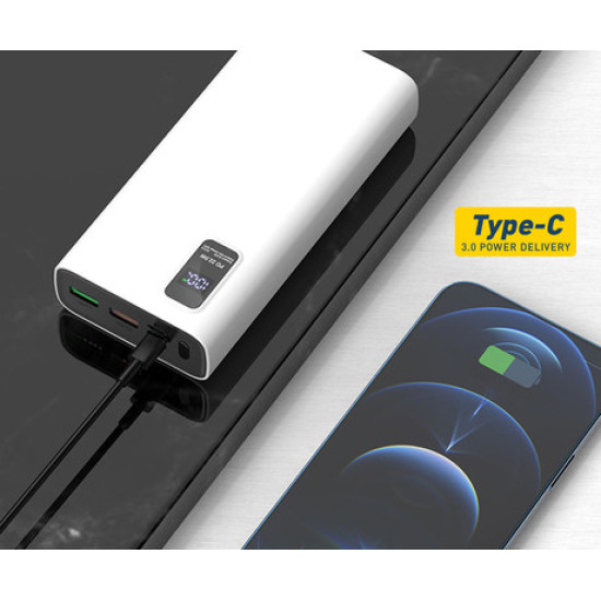 Power Bank PLATINET 20.000mAh, Li-Polymer, Quick Charge 3.0, Power Delivery 3.0, LED prikazovalnik, Type-C, črna Power Bank PLATINET 20.000mAh, Li-Polymer, Quick Charge 3.0, Power Delivery 3.0, LED prikazovalnik, Type-C, črna
