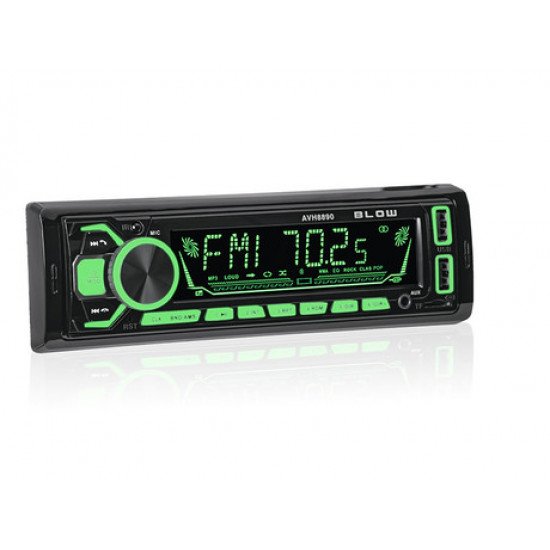Avtoradio BLOW AVH8890, MP3, daljinski upravljalnik, Bluetooth/MicroSD/USB, 4x45W, večbarvni display