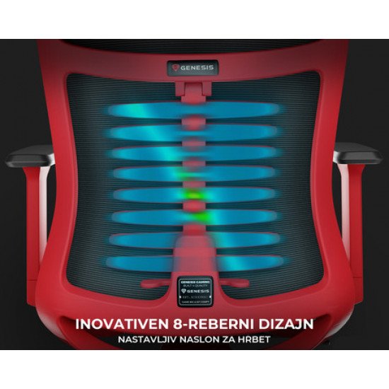 GENESIS ASTAT 700 gaming / pisarniški stol, ergonomski, tehnologija PureFlowPLUS™, konstrukcija ExoBase™, kolesa CareGlide™, nastavljiva višina / naklon, črn-rdeč GENESIS ASTAT 700 gaming / pisarniški stol, ergonomski, tehnologija PureFlowPLUS™, konstrukcija ExoBase™, kolesa CareGlide™, nastavljiva višina / naklon, črn-rdeč