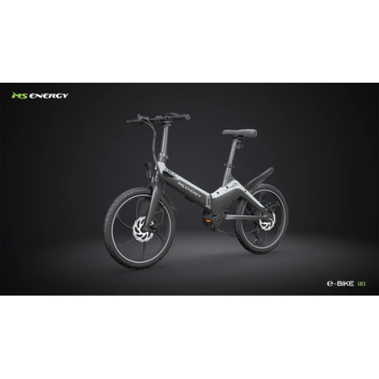 Električno kolo MS ENERGY i10, zložljivo, 20" pnevmatike, 250W motor, 6 prestav Shimano, do 50km, do 25km/h, 36V 7.8Ah baterija, črno siv