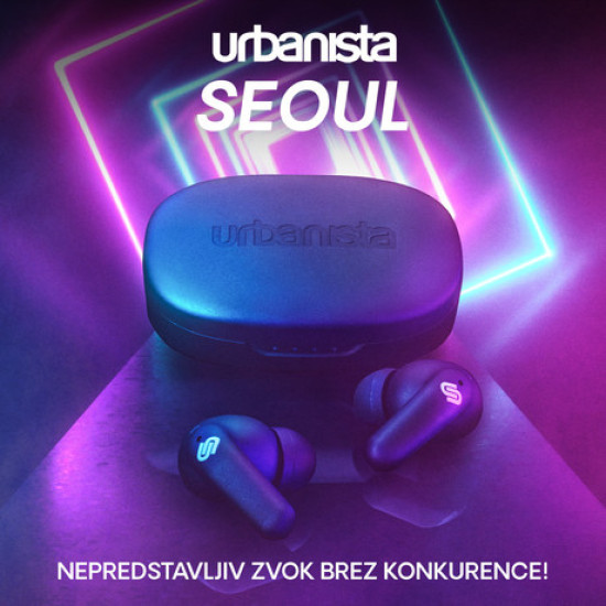 URBANISTA SEOUL brezžične slušalke, Bluetooth® 5.2, TWS, do 32 ur predvajanja, upravljanje na dotik, brezžično polnjenje, nizka zakasnitev, črne (Midnight Black) URBANISTA SEOUL brezžične slušalke, Bluetooth® 5.2, TWS, do 32 ur predvajanja, upravljanje na dotik, brezžično polnjenje, nizka zakasnitev, črne (Midnight Black)