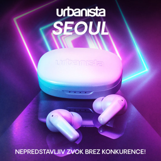 URBANISTA SEOUL brezžične slušalke, Bluetooth® 5.2, TWS, do 32 ur predvajanja, upravljanje na dotik, brezžično polnjenje, nizka zakasnitev, bele (Pearl White) URBANISTA SEOUL brezžične slušalke, Bluetooth® 5.2, TWS, do 32 ur predvajanja, upravljanje na dotik, brezžično polnjenje, nizka zakasnitev, bele (Pearl White)