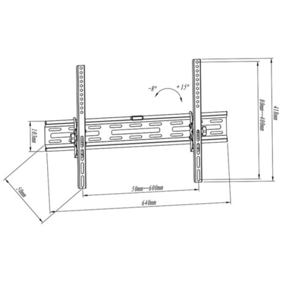 Nosilec z naklonom za TV BLOW 76-859, 32''-65'', do 45kg, libela, črn