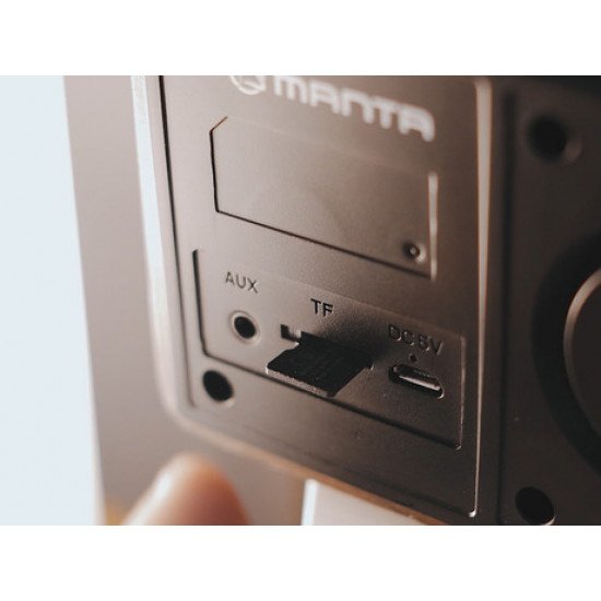 MANTA RDI910 WC radijski sprejemnik / ura / budilka, FM Radio, Bluetooth 5.0, polnilna baterija, Qi brezžični polnilec, microSD / AUX MANTA RDI910 WC radijski sprejemnik / ura / budilka, FM Radio, Bluetooth 5.0, polnilna baterija, Qi brezžični polnilec, microSD / AUX