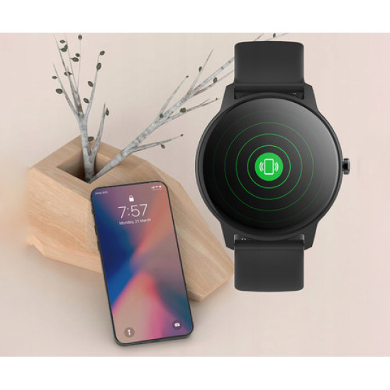 Pametna ura FOREVER ForeVive 2 Slim SB-325, 1.22" zaslon, Bluetooth, Android + iOS, baterija, aplikacija, IP68, merjenje aktivnosti, analiza spanca, športni načini, črna