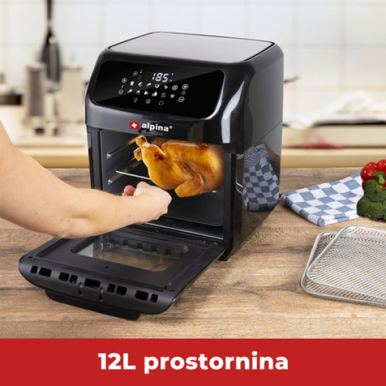 ALPINA Cvrtnik/Friteza - cvrtje in pečenje brez olja, 80% manj maščob, 12L, moč 1800W, digital ALPINA Cvrtnik/Friteza - cvrtje in pečenje brez olja, 80% manj maščob, 12L, moč 1800W, digital