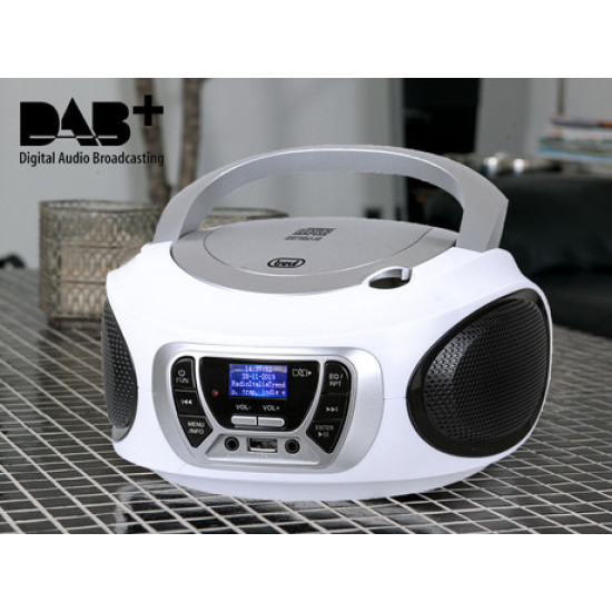 TREVI CMP 510, Boombox, CD/USB/Radio DAB/DAB+/FM, RDS, daljinec, bele barve
