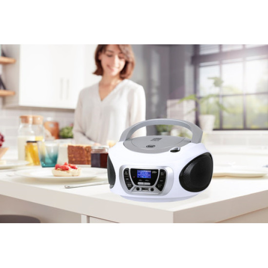 TREVI CMP 510, Boombox, CD/USB/Radio DAB/DAB+/FM, RDS, daljinec, bele barve